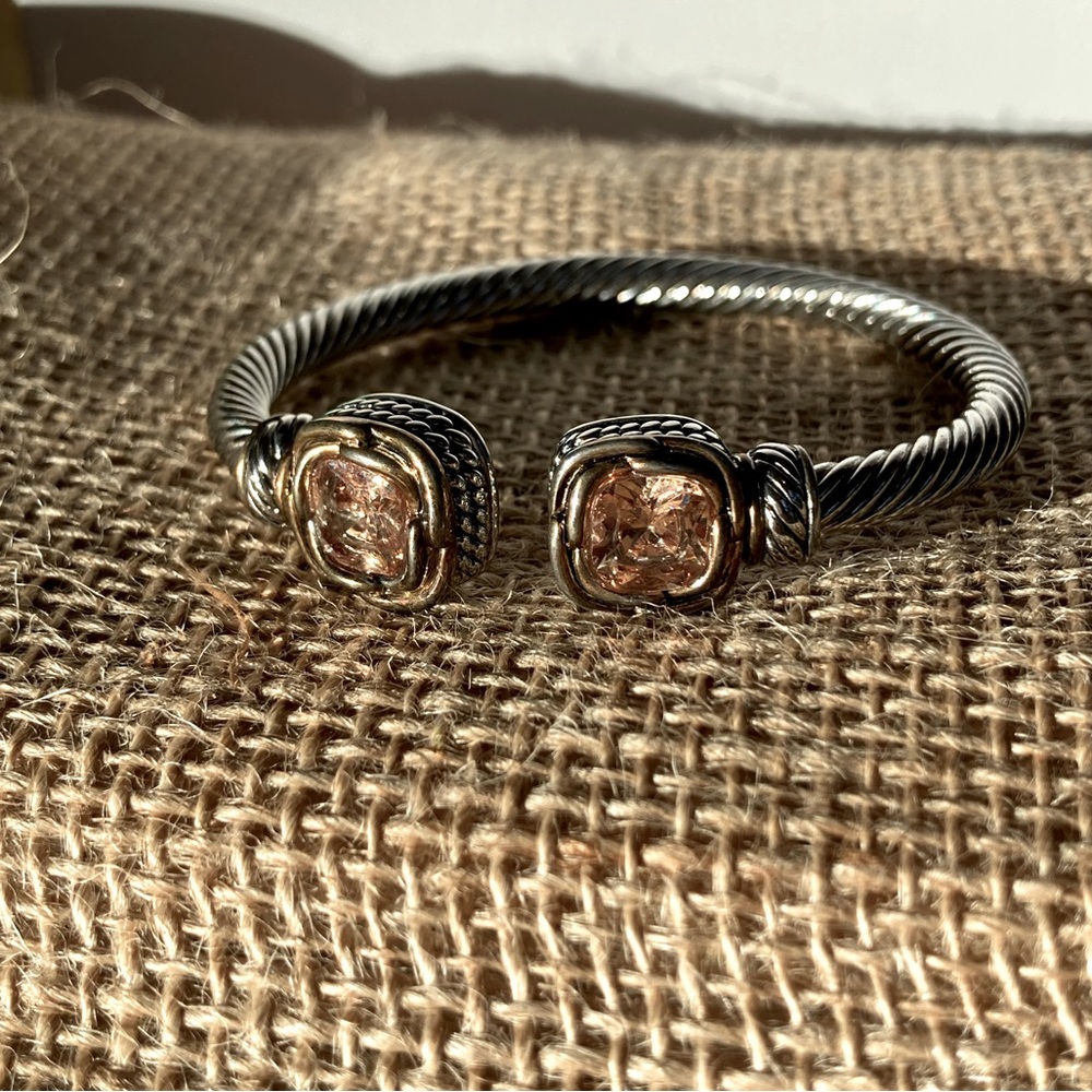 Juvell Two-Tone Yellow Citrine Twisted Cable Bracelet